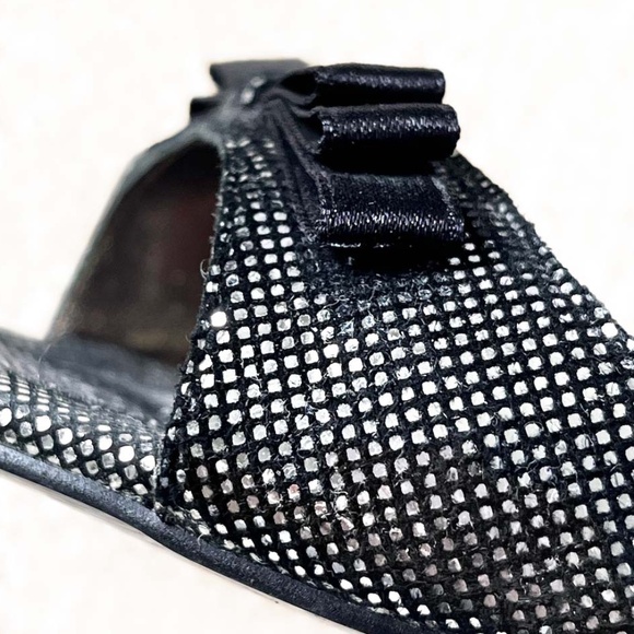 CARLO PAZOLINI Black Satin Bow Sparkle Sandals - Picture 5 of 9